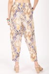 Buy_Linen Bloom_Beige Linen Printed Ajrakh Pant _Online_at_Aza_Fashions