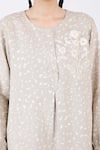 Buy_Linen Bloom_Beige Linen Printed Abstract Round Tunic _Online_at_Aza_Fashions