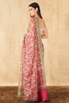 Shop_Sakshi Girri_Pink Satin Printed Floral Straight Kurta Sharara Set _Online_at_Aza_Fashions