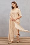 Buy_Torani_Beige Cotton , Dupatta Organza, Kurta And Pant Kasturi Nitara Set _Online_at_Aza_Fashions