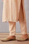Torani_Beige Cotton , Dupatta Organza, Kurta And Pant Kasturi Nitara Set _at_Aza_Fashions