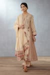Buy_Torani_Beige Voile Salwar Silk Dupatta Handwoven Kasturi Bushra Set _at_Aza_Fashions