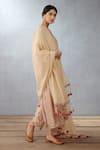 Torani_Beige Voile Salwar Silk Dupatta Handwoven Kasturi Bushra Set _Online_at_Aza_Fashions