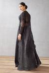 Shop_Torani_Black Jacket Silk Organza Bralette And Shab Mehreen Chogha Set  _at_Aza_Fashions