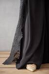 Torani_Black Jacket Silk Organza Bralette And Shab Mehreen Chogha Set  _at_Aza_Fashions