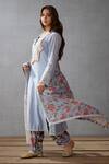 Buy_Torani_Blue Cotton Voile, Kurta Handwoven Chanderi, Salwar And Samsara Paakizah Set _Online_at_Aza_Fashions