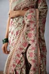 Shop_Torani_Green Handwoven Chanderi Printed Chintz Jaituni Vanida Saree _Online_at_Aza_Fashions
