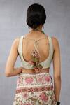 Shop_Torani_Green Handwoven Chanderi Plain Scoop U Neck Jaituni Niya Blouse _at_Aza_Fashions