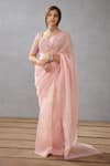 Buy_Torani_Pink Silk Organza Embroidered Aari Work Kaner Yuvani Saree  _at_Aza_Fashions