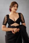Shop_Torani_Black Butterfly Net Embroidered Dori Work Sweetheart Neck Shab Geetika Blouse _Online_at_Aza_Fashions
