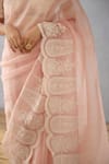 Torani_Pink Silk Organza Embroidered Dori Work Kaner Geetika Saree  _at_Aza_Fashions