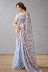 Buy_Torani_Blue Handwoven Chanderi Embroidered Chintz Print Samsara Revathi Saree  _at_Aza_Fashions