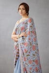 Shop_Torani_Blue Handwoven Chanderi Embroidered Chintz Print Samsara Revathi Saree  _Online_at_Aza_Fashions