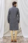 Shop_Arihant Rai Sinha_Blue Handloom Cotton Embroidery Floral Placket Kurta _at_Aza_Fashions