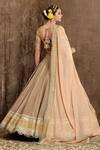 Shop_SHIKHAR SHARMA_Yellow Cotton Shimmer Chanderi Embroidery Gota Scallop V Neck Lehenga Set _at_Aza_Fashions