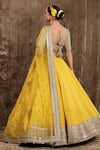 Shop_Shikhar Sharma_Yellow Blouse Chinon And Dupatta Georgette Lining Shantoon & Bridal Set _at_Aza_Fashions