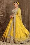 Buy_Shikhar Sharma_Yellow Blouse Chinon And Dupatta Georgette Lining Shantoon & Bridal Set _Online_at_Aza_Fashions