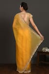 Shop_Onaya_Yellow Organza Embroidery Sequin And Cut Dana Work Round Neck Saree With Blouse _at_Aza_Fashions