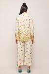 Shop_Swati Vijaivargie_White Linen Cotton Floral Mandarin Collar Print Shirt _at_Aza_Fashions