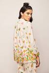 Buy_Swati Vijaivargie_White Linen Cotton Floral Mandarin Collar Print Shirt _Online_at_Aza_Fashions