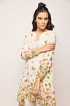 Shop_Swati Vijaivargie_White Linen Cotton Printed Floral Notched Tunic _Online_at_Aza_Fashions