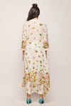 Shop_Swati Vijaivargie_White Linen Cotton Printed Floral Round Asymmetric Tunic _at_Aza_Fashions