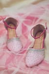 Shop_Around Always_Pink Embroidery Cinderella Block Heeled Sandals _at_Aza_Fashions