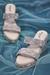 Around Always_Silver Embroidery, Beads Emily Wedges _Online_at_Aza_Fashions