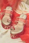 Buy_Around Always_Red Embroidery Mia Wedges _at_Aza_Fashions