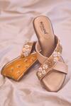 Shop_Around Always_Yellow Embroidery, Beads, Sequins June Block Heels _at_Aza_Fashions