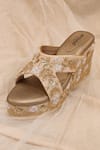 Buy_Around Always_Gold Embroidery Ira Wedges _at_Aza_Fashions