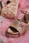 Shop_Around Always_Gold Embroidery, Beads Shireen Wedges _at_Aza_Fashions