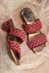 Shop_Around Always_Red Embroidery Niva Block Heels _at_Aza_Fashions