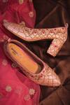 Buy_Around Always_Pink Embroidery Adore Block Heel Pumps _at_Aza_Fashions
