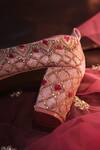 Around Always_Pink Embroidery Adore Block Heel Pumps _Online_at_Aza_Fashions