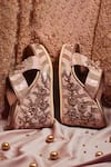 Buy_Around Always_Peach Embroidery Eden Wedges _Online_at_Aza_Fashions