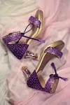 Buy_Around Always_Purple Sequins Tinsel Heeled Sandals _at_Aza_Fashions