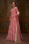Suruchi Parakh_Pink Georgette, Soft Organza Floral Print Anarkali With Embroidered Dupatta _Online_at_Aza_Fashions