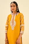 Shop_Sheetal Batra_Yellow Kurta - Silk Chanderi Dhoti Pant - Bamberg Satin Aminah And Set _Online_at_Aza_Fashions