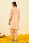 Shop_Sheetal Batra_Pink Kurta - Silk Chanderi Dhoti Pant - Bamberg Satin Aliza And Set _at_Aza_Fashions