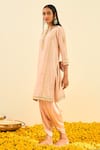 Sheetal Batra_Pink Kurta - Silk Chanderi Dhoti Pant - Bamberg Satin Aliza And Set _Online_at_Aza_Fashions