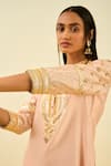 Shop_Sheetal Batra_Pink Kurta - Silk Chanderi Dhoti Pant - Bamberg Satin Aminah And Set _Online_at_Aza_Fashions