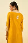 Shop_Sheetal Batra_Yellow Kurta - Silk Chanderi Palazzo - Cambric Gota And Bead Arisah & Set _at_Aza_Fashions