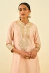 Buy_Sheetal Batra_Pink Arisah Silk Chanderi Kurta And Palazzo Set_Online_at_Aza_Fashions