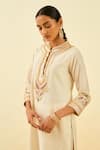 Shop_Sheetal Batra_White Arisah Silk Chanderi Kurta And Palazzo Set_Online_at_Aza_Fashions