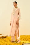 Sheetal Batra_Pink Aliyah Silk Chanderi Kurta And Palazzo Set_Online_at_Aza_Fashions
