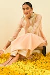 Buy_Sheetal Batra_Pink Aliyah Silk Chanderi Kurta And Palazzo Set_Online_at_Aza_Fashions