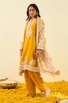 Sheetal Batra_Yellow Kurta - Silk Chanderi Salwar - Bamberg Satin Dupatta - Sadiyah Set _Online_at_Aza_Fashions