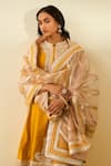 Sheetal Batra_Yellow Kurta - Silk Chanderi Salwar - Bamberg Satin Dupatta - Sadiyah Set _at_Aza_Fashions