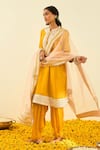 Sheetal Batra_Yellow Sadirah Embroidered Kurta Salwar Set_Online_at_Aza_Fashions